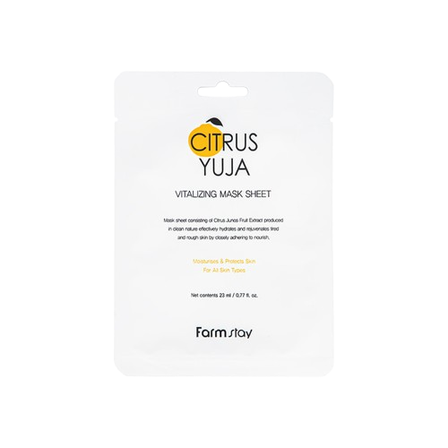 Farmstay Citrus Yuja Vitalizing Mask Sheet sära andev kangasmask, 23ml