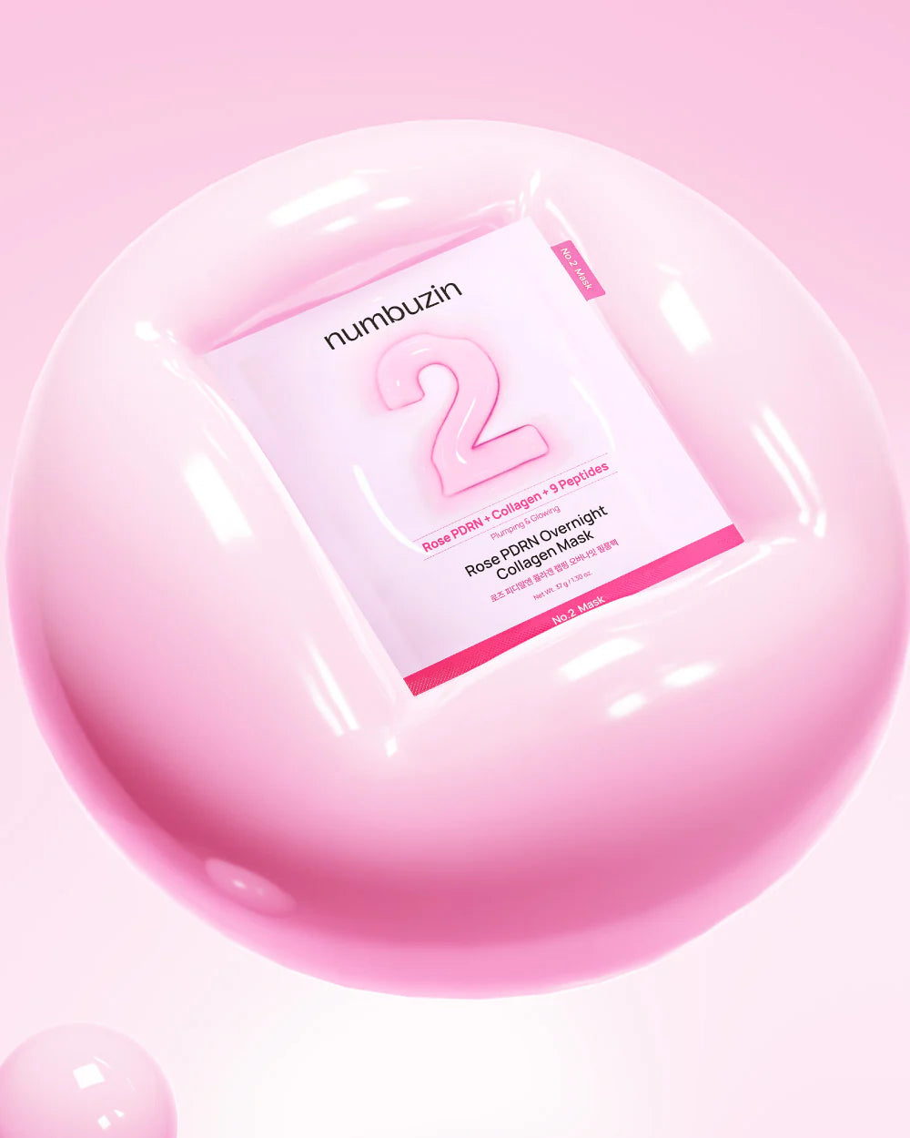 Укрепляющая тканевая маска Numbuzin No. 2 Rose PDRN Collagen Plumping Sheet Mask, 33 мл
