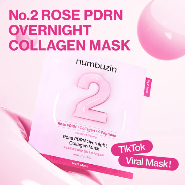 Укрепляющая тканевая маска Numbuzin No. 2 Rose PDRN Collagen Plumping Sheet Mask, 33 мл
