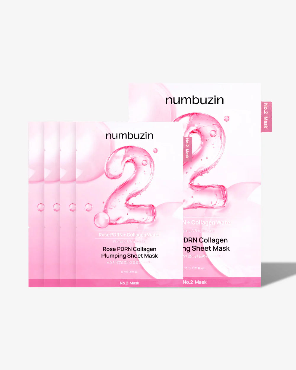 Numbuzin No. 2 Rose PDRN Collagen Plumping Sheet Mask pinguldav kangasmask, 5x33ml