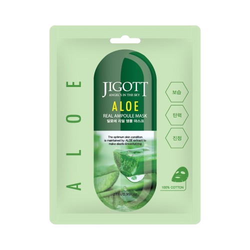 Jigott Aloe Real Ampoule Mask kangasmask aaloega, 27ml