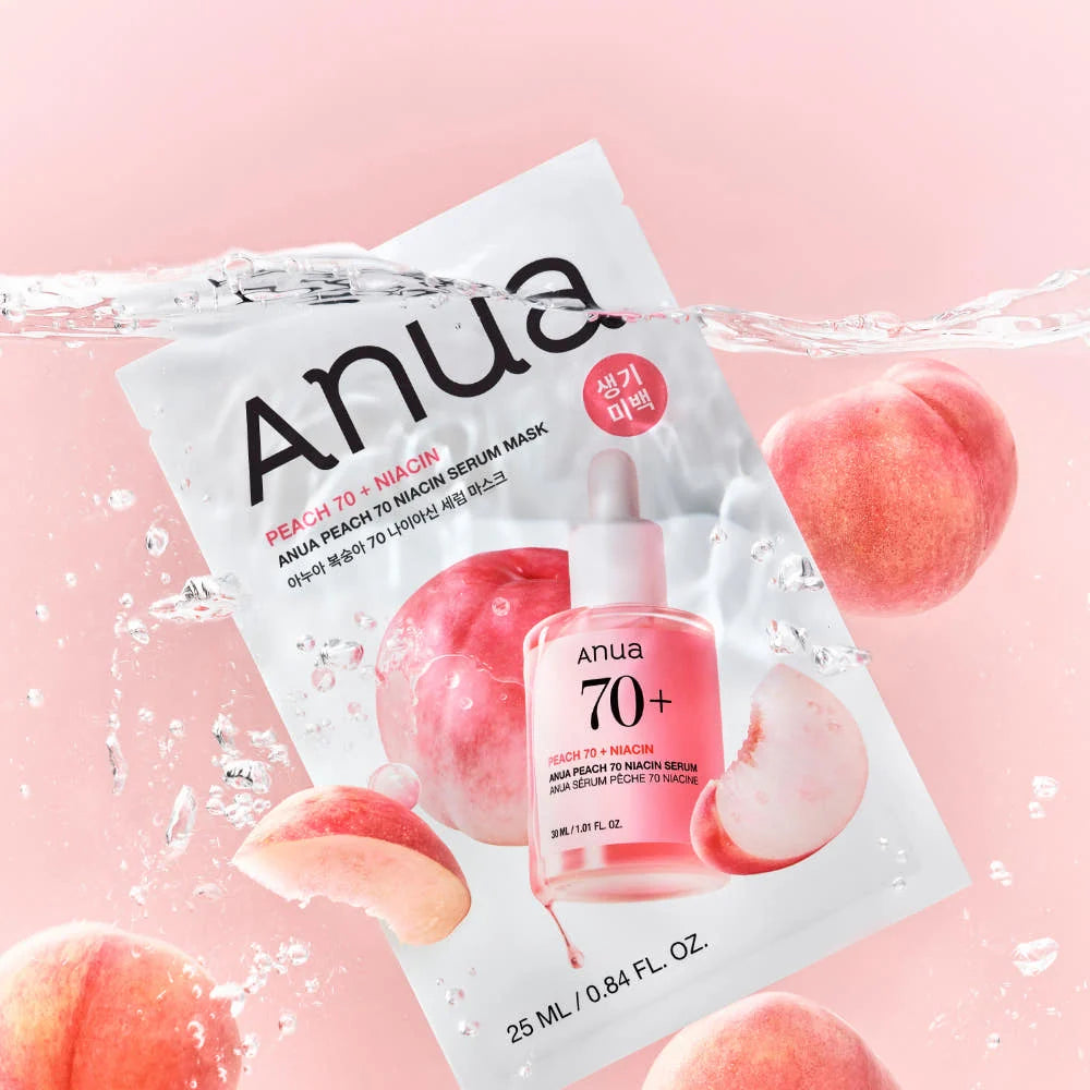 Anua Peach 70 Niacin Serum Mask - face mask with peach and niacinamide