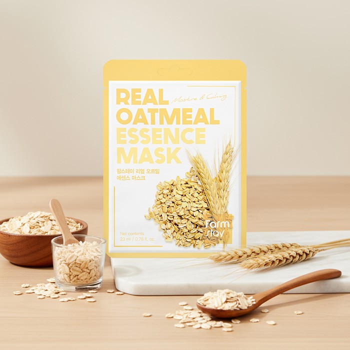 Farmstay Real Oatmeal Essence Mask kaeraekstraktiga kangasmask