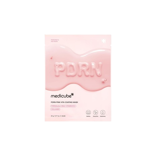 Medicube PDRN Pink Vita Coating Sheet Mask – pinguldav ja kirgastav kangasmask (1tk)