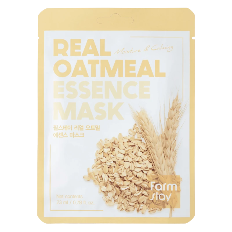 Farmstay Real Oatmeal Essence Mask kaeraekstraktiga kangasmask, 23ml
