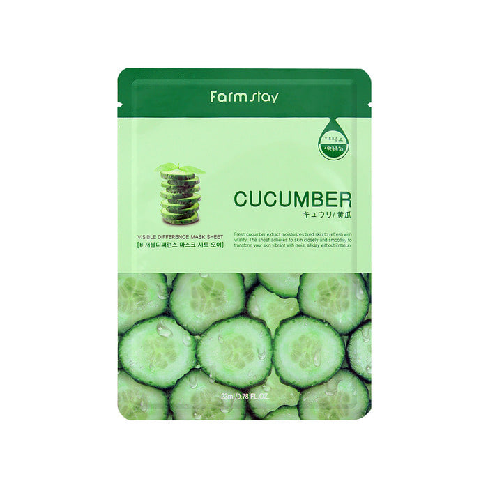 Farmstay Visible Difference Mask Sheet Cucumber niisutav ja värskendav kangasmask kurgiga, 23ml