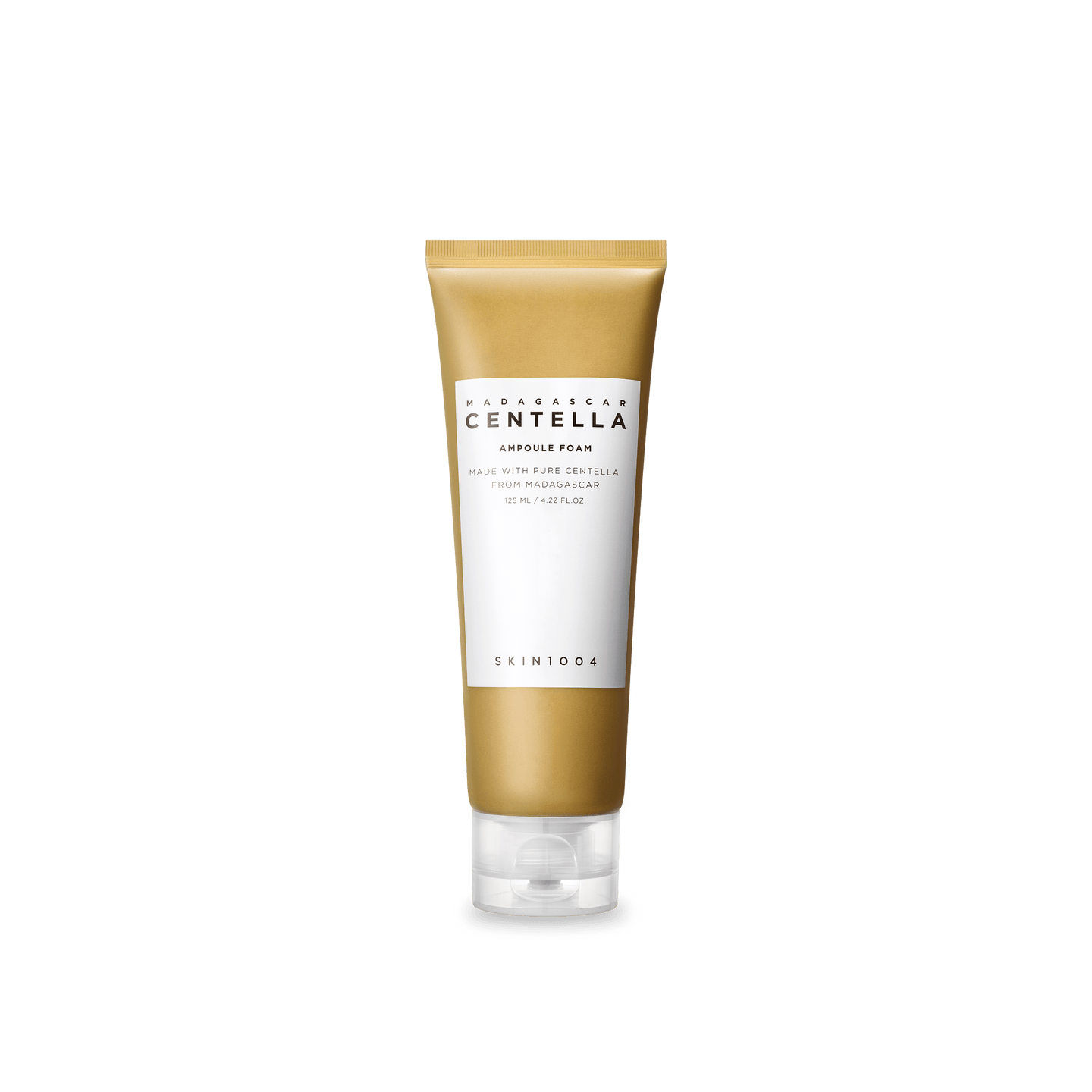 Madagascar Centella Ampoule Foam tuub läbipaistval taustal 