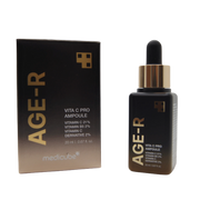 Medicube Age-R Vita C Pro Ampoule vananemisvastane kontsentreerutud seerum C-vitamiiniga 20ml läbipaistval taustal koos pakendiga