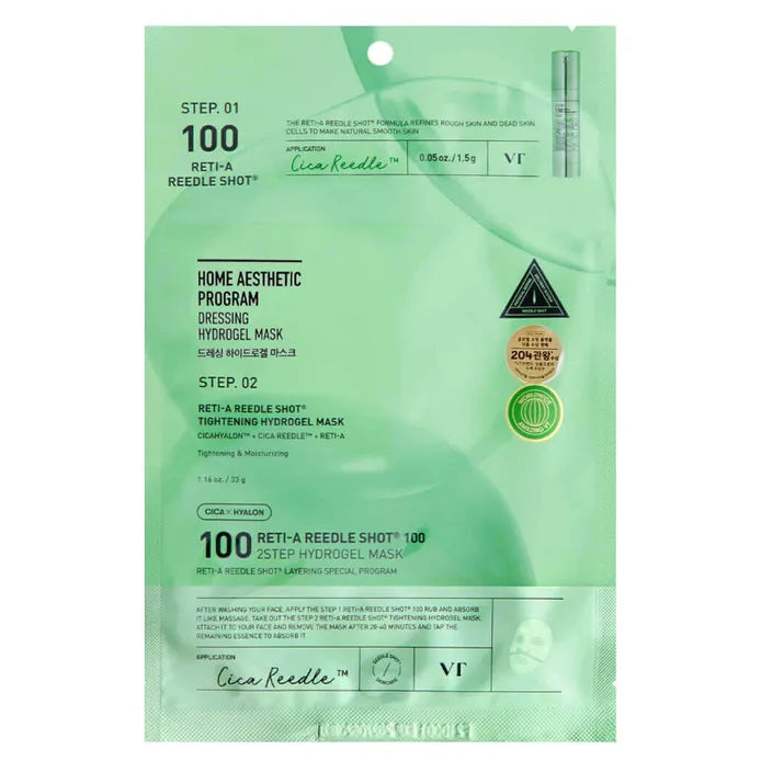 VT Cosmetics Reti-A Reedle Shot 100 2-Step Hydrogel Mask - kaheastmeline retinoolimask 1 tk