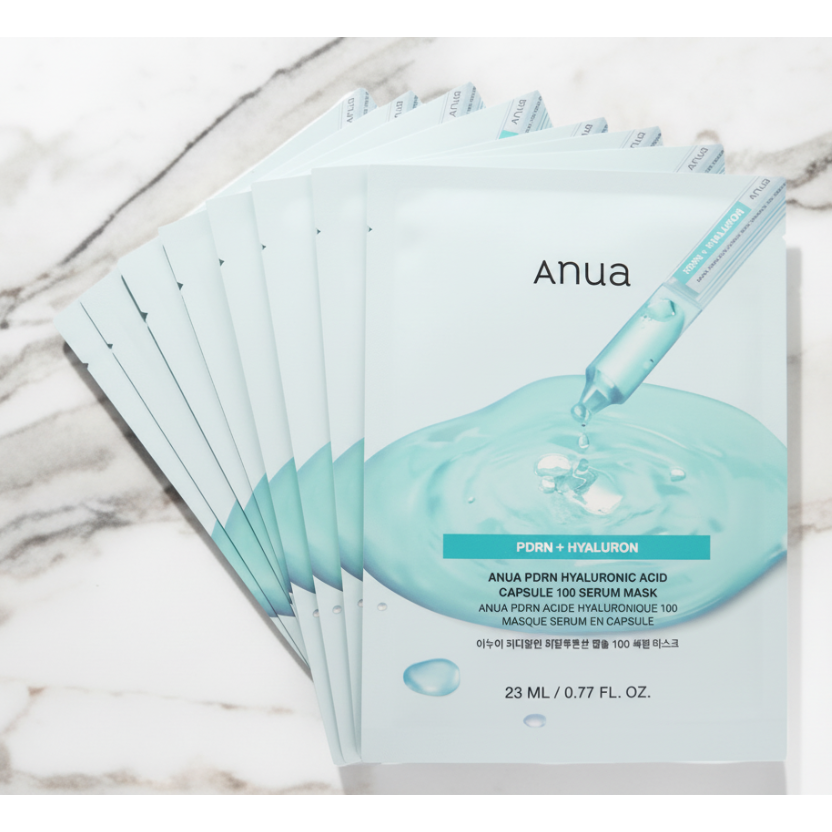 Anua Heartleaf 70 Soothing Collagen Mask 8 kangasmaski marmorist alusel