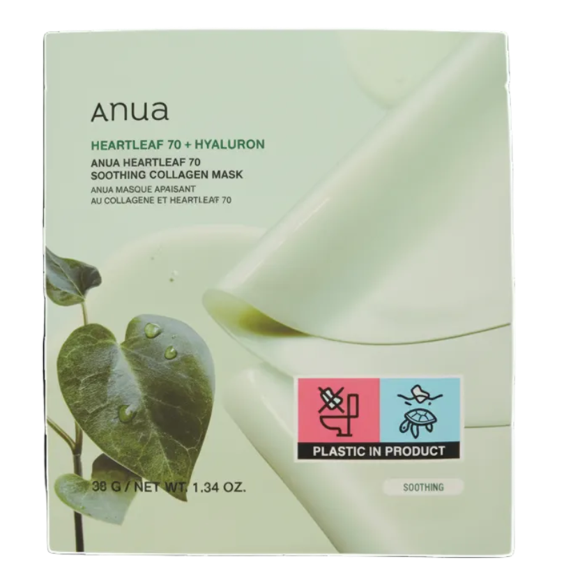 Anua Heartleaf 70 Soothing Collagen Mask - rahustav ja pinguldav kollageenmask