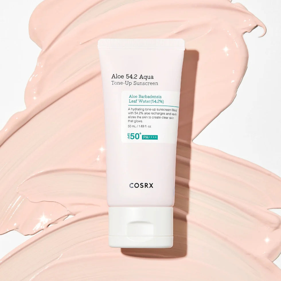 Cosrx Aloe 54.2 Aqua Tone-up Sunscreen SPF 50+ PA++++ - tooniv ja niisutav päikesekaitsekreem aaloega, 50ml