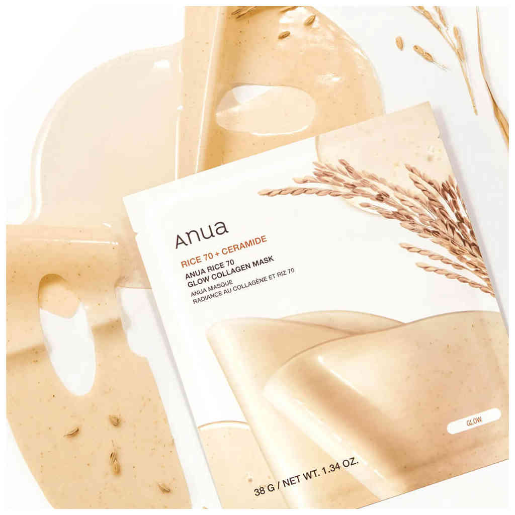 Anua Rice 70 Glow Collagen Mask – niisutav hüdrogeelmask särava jume saavutamiseks