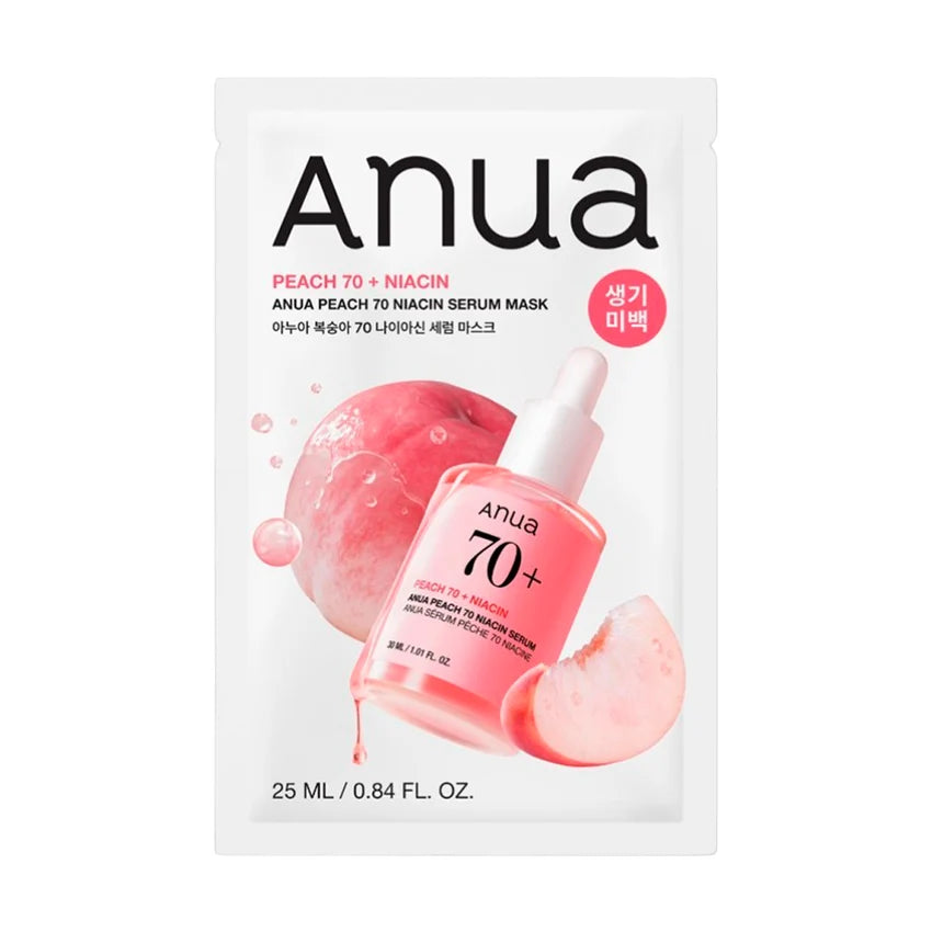 Anua Peach 70 Niacin Serum Mask - virsiku ja niatsiinamiidiga näomask, 25ml