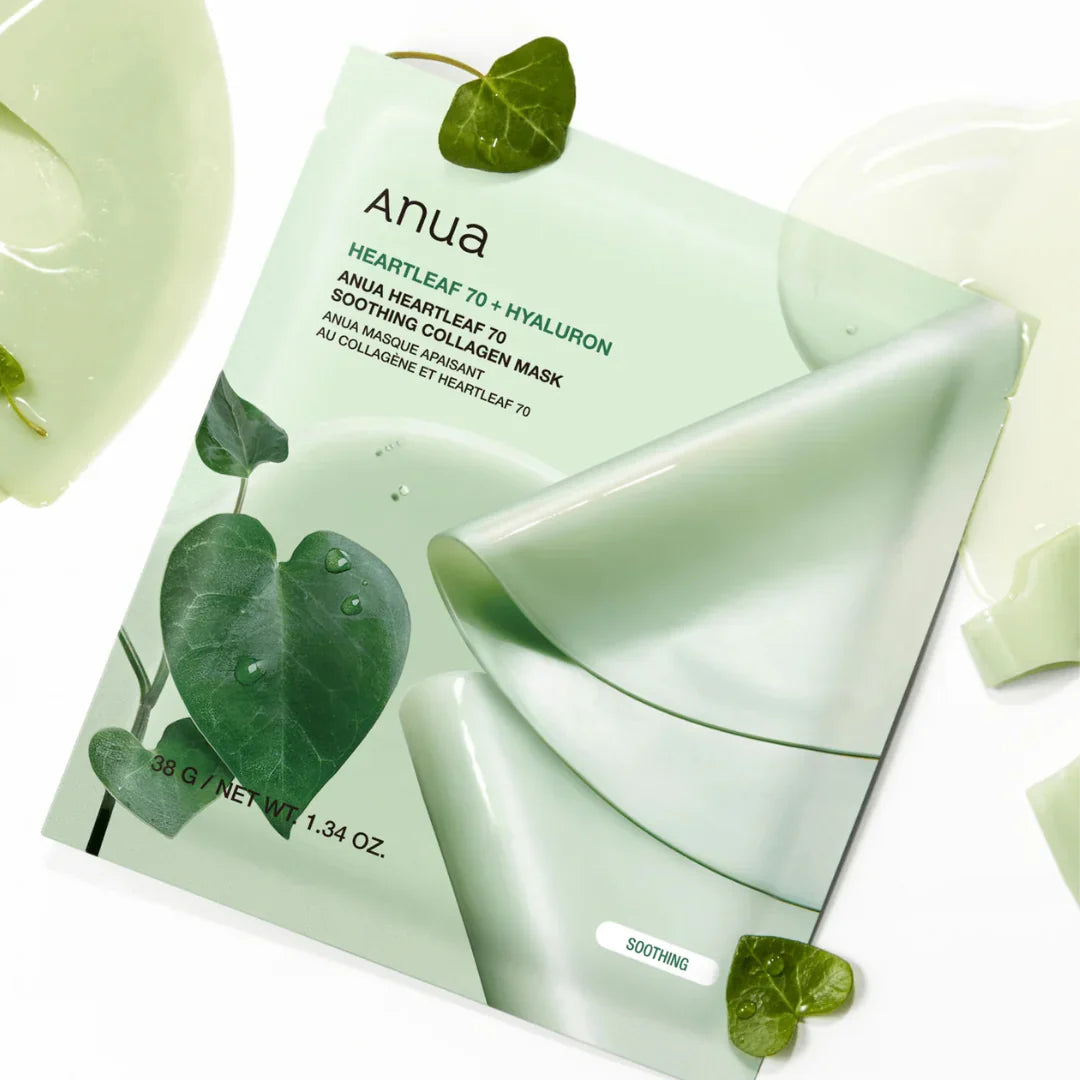 KAMPAANIA Anua Heartleaf 70 Soothing Collagen Mask - rahustav ja pinguldav kollageenmask