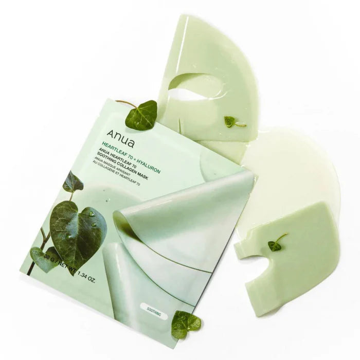 KAMPAANIA Anua Heartleaf 70 Soothing Collagen Mask - rahustav ja pinguldav kollageenmask