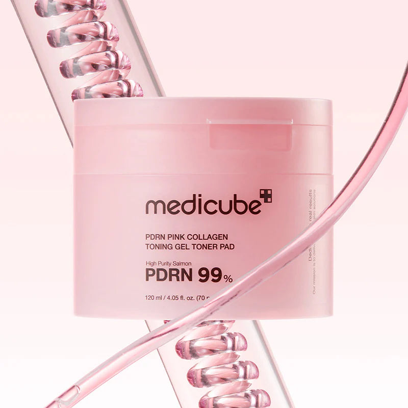 Medicube PDRN Pink Collagen toonikupatjade geeljas tekstuur