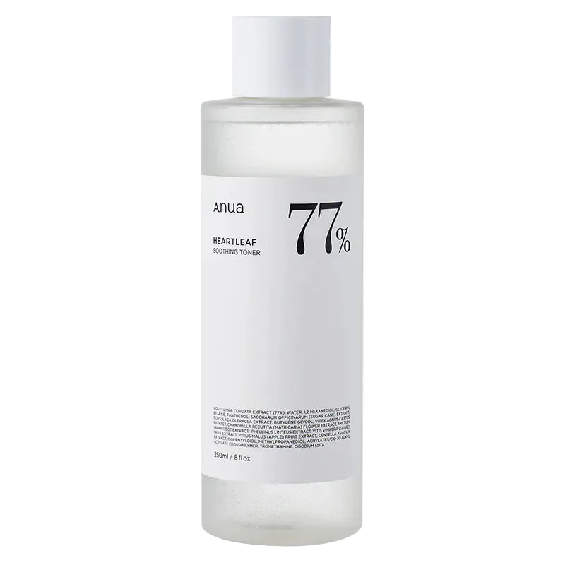 Anua Heartleaf 77% Soothing Toner - puhastav ja rahustav toonik nahabarjääri taastamiseks 250ml