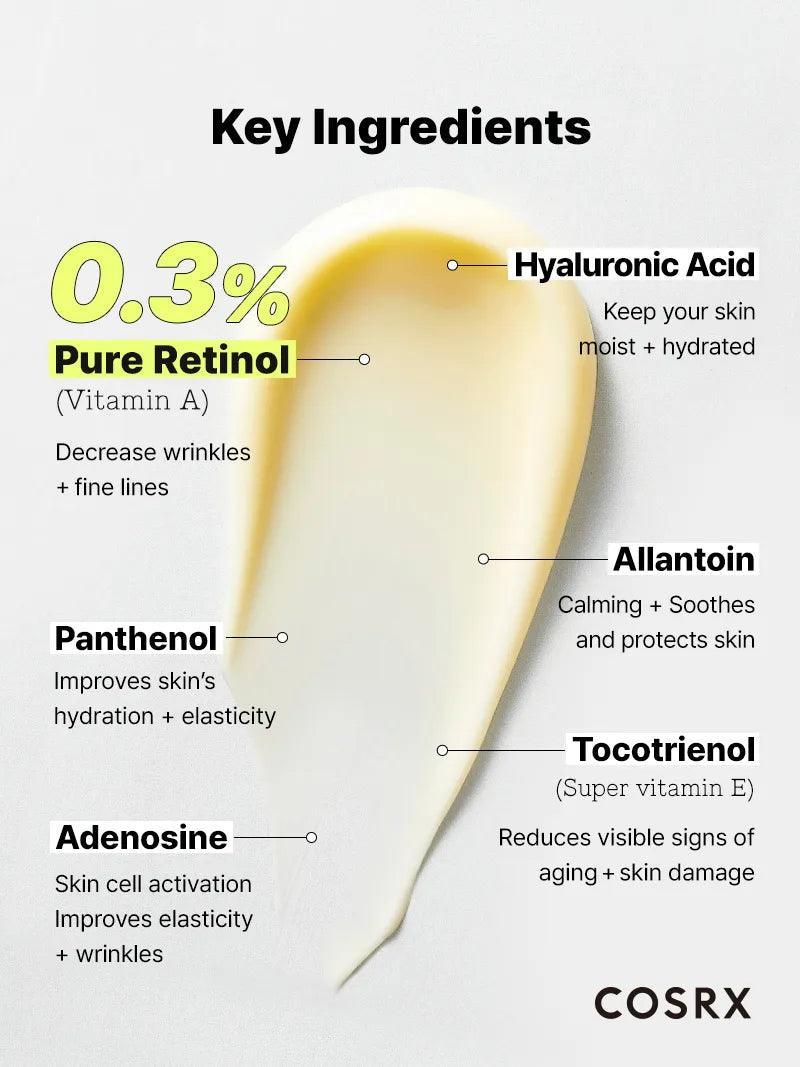 Cosrx The Retinol 0.3 Cream - 0,3% retinooliga kortsuvastane kreem 20ml