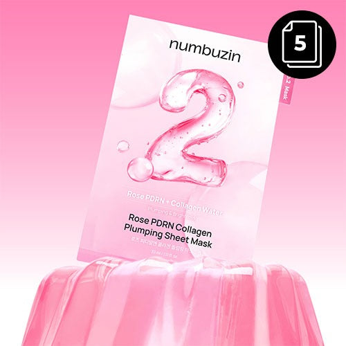 Numbuzin No. 2 Rose PDRN Collagen Plumping Sheet Mask pinguldav kangasmask