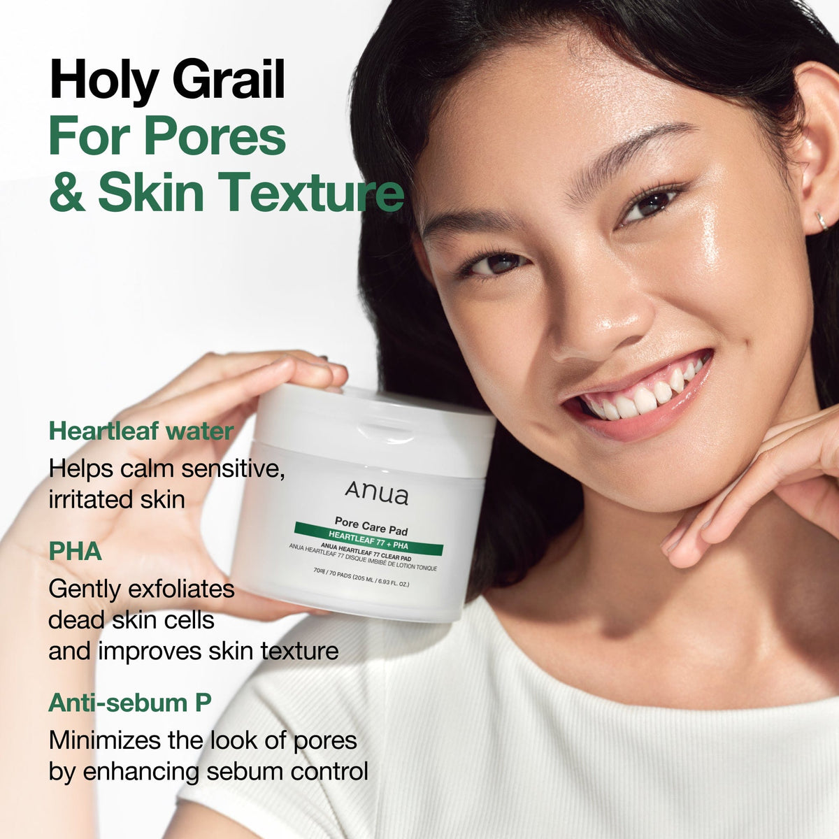 Anua Heartleaf 77 Clear Pad - exfoliating soothing toner pads 70pcs / 160ml