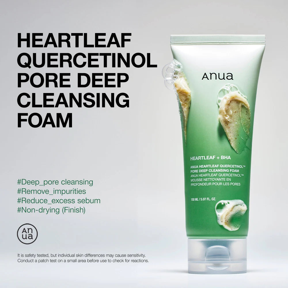Anua Heartleaf Quercetinol puhastusvahu tekstuur