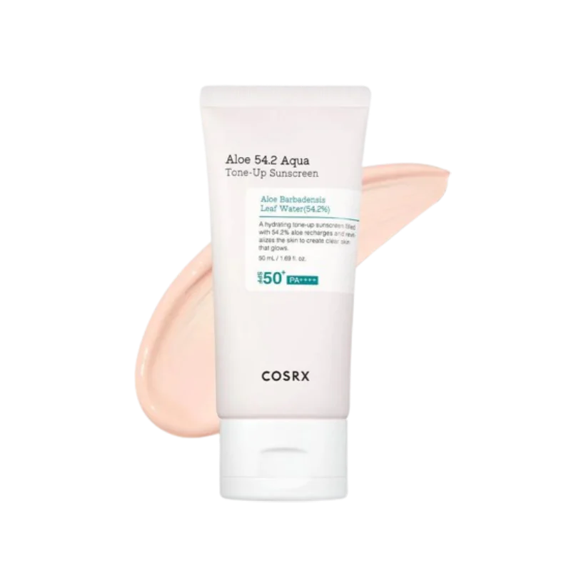Cosrx Aloe 54.2 Aqua Tone-up Sunscreen SPF 50+ PA++++ - tooniv ja niisutav päikesekaitsekreem aaloega, 50ml