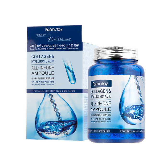 Farmstay Collagen & Hyaluronic Acid seerumi niisutav toime