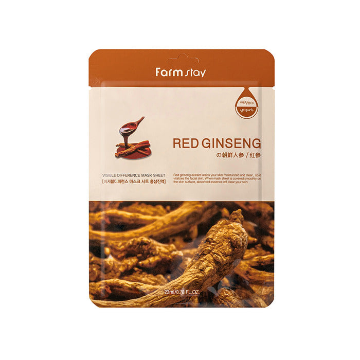 Farmstay Visible Difference Mask Sheet Red Ginseng kangasmask punase ženšenniga, 23ml