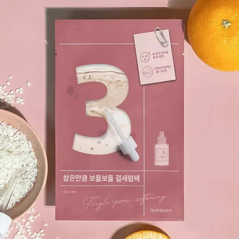 Numbuzin No. 3 Tingle-Pore Softening Sheet Mask, 27ml