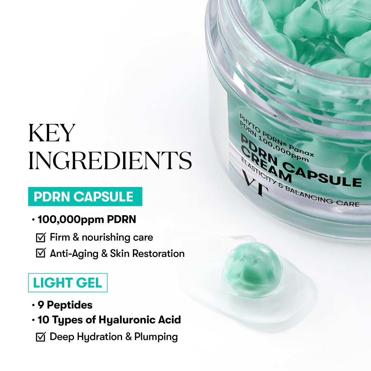 VT Cosmetics PDRN Capsule Cream 100 - укрепляющий капсульный крем с PDRN 50мл